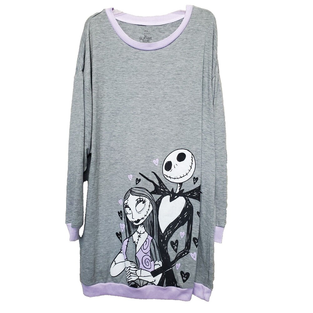 Disney Nightmare Before Christmas V-Day Lounger Sleepwear Knit Sleep Shirt XL